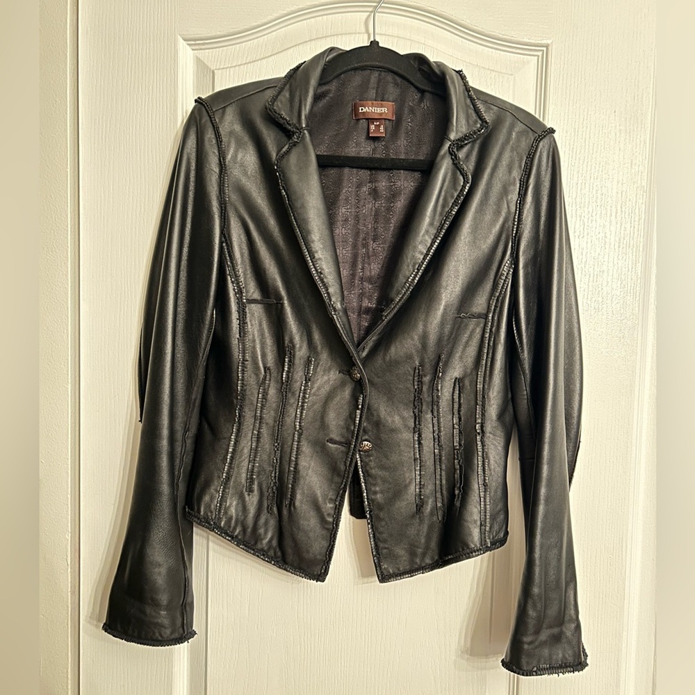 Danier Black Leather Blazer Jacket